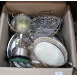 Items of silver plate to include entree dishes,