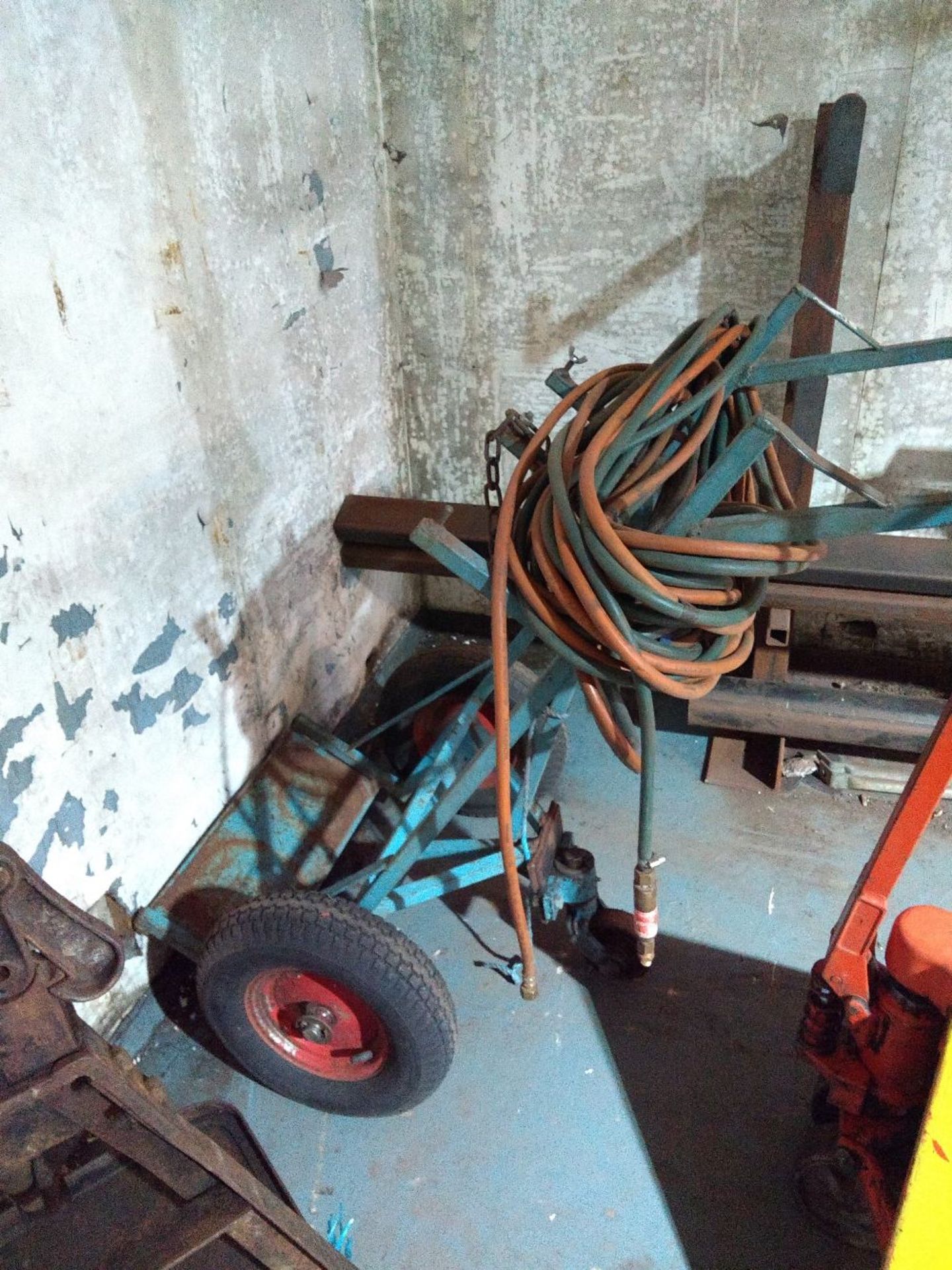 Set of burning pipes and bottle trolley. No VAT on this item.