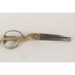 A pair of large 19th Century brass and steel tailors scissors by T Wilkinson & Son, Sheffield,