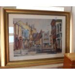 A watercolour by D W Plant 'Lowestoft Town',