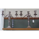 A pair of silver plated candelabra