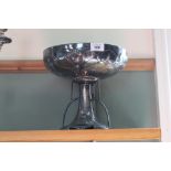 A large silver plated Art Nouveau fruit bowl,