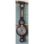 A 19th Century inlaid mahogany banjo barometer by J Crose,