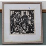 Vanessa Turner linotype print of an art school interior,