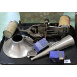 A wax cylinder phonograph (for restoration) plus various cylinders