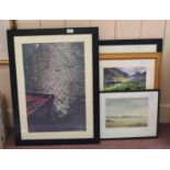 Various paintings and prints plus one of a railway signal arm