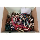 A large quantity of mostly bead necklaces
