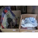 Various items of table and decorative linen etc (two boxes)