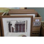 Various architectural prints of Roman temples