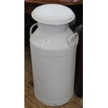 A milk churn with lid,