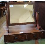 A 19th Century mahogany two drawer toilet mirror