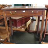 A Georgian mahogany single drawer side table