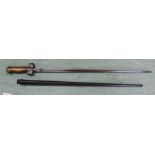 A French model 1886/93/16 bayonet with scabbard