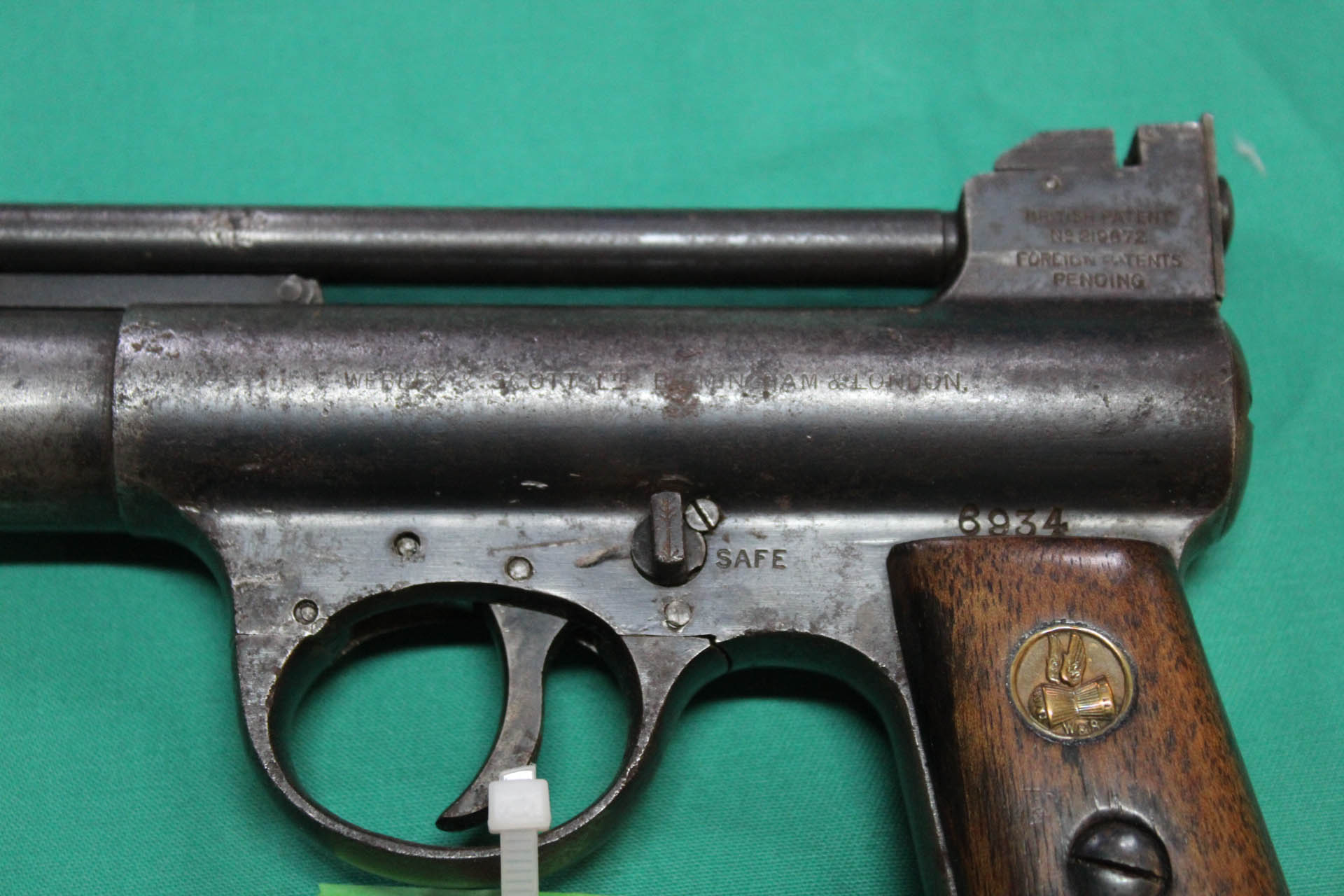 An early Webley Mark I air pistol, Serial No. - Image 2 of 2