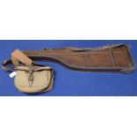 A good vintage leather 'leg of mutton' gun case with a Bradley cartridge bag