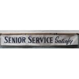 A canvas Senior Service Satisfy banner,