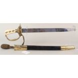 A German Third Reich era Foresters 'cutlass' complete with scabbard and knot,