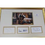 Framed 'Till Death Us Do Part' print with signatures of Warren Mitchell and cast members