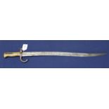 A brass hilted French model 1866 sabre bayonet,