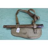 A WWII era '37' entrenching tool with canvas case