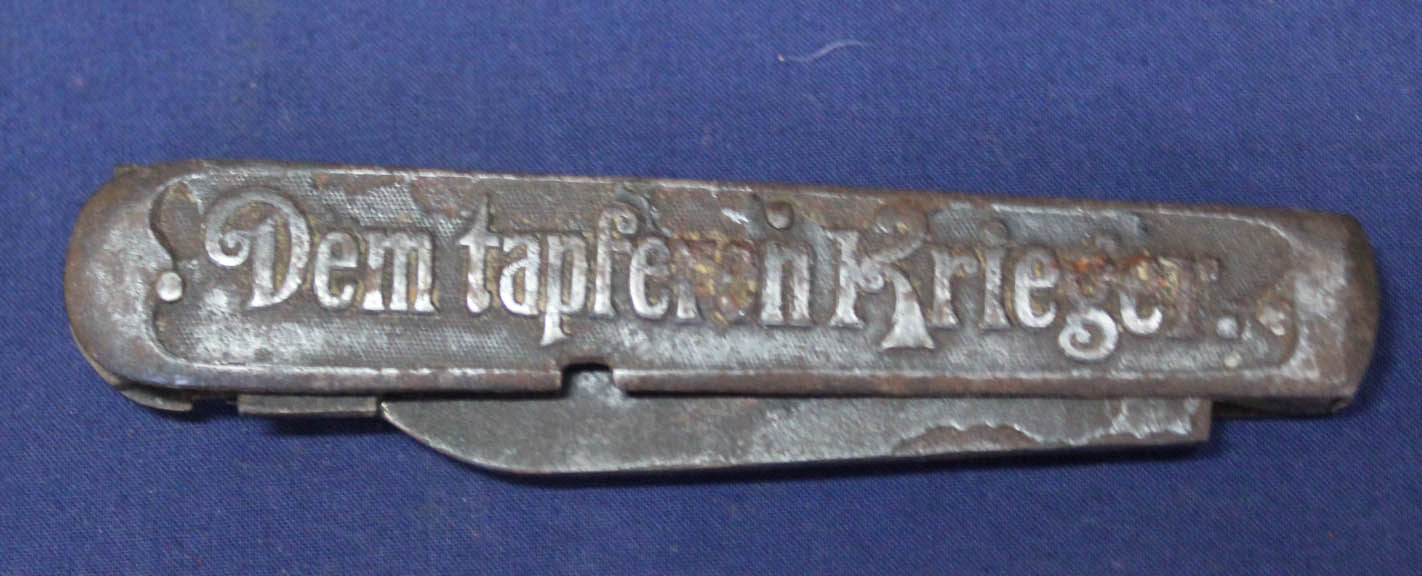 A WWI era German patriotic pocket knife (as found)