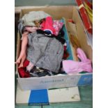 Two boxes Tressy & Toots dolls and clothes plus a Kimbo board game