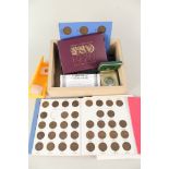 GB and other cased coin sets and coins including two Roman