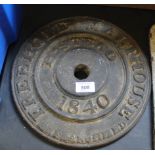 A Victorian cast iron The Bar Plate by Freehold Malthouse P.