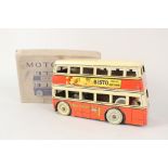 A boxed Beatall Games tin plate clockwork general transport double decker bus,