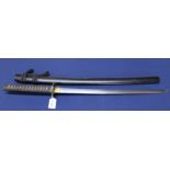 A Japanese sword, 21 1/2" blade with saya (N.B.