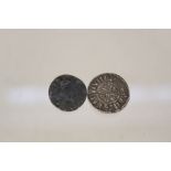 A hammered silver penny, Obverse Reads Aedelred,