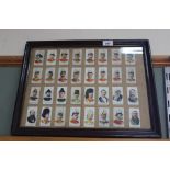 Forty Cohen Weenan Boer War celebrities cigarette cards mounted in frame