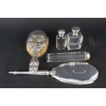 A mixed lot including sterling hand mirror,