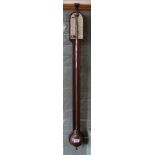 A 19th Century mahogany stick barometer by I Deck Cambridge with ivory dial