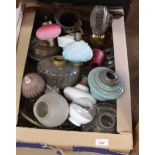 Various oil lamp parts and bowls