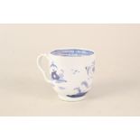 A Lowestoft blue and white chinoiserie cup (restoration)