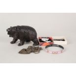 Mixed collectables including a Black Forest bear with glass eyes,