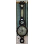 A 19th Century inlaid mahogany banjo barometer by J Crose,