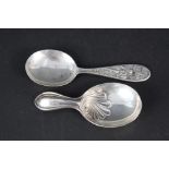 Two silver caddy spoons,