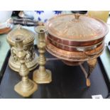 An Islamic copper heated pan,