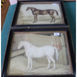 Two Dighton coloured prints of a stallion and mare,