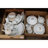 A Bavarian white and gilt part tea and dinner set (two boxes)