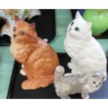 Three Beswick cats