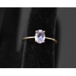 A 9ct gold tanzanite ring,