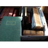 A Victorian photo album plus various volumes including Cardus & Arlott,