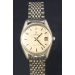 A gents gold plated Omega Automatic Seamaster wristwatch (strap is as found)