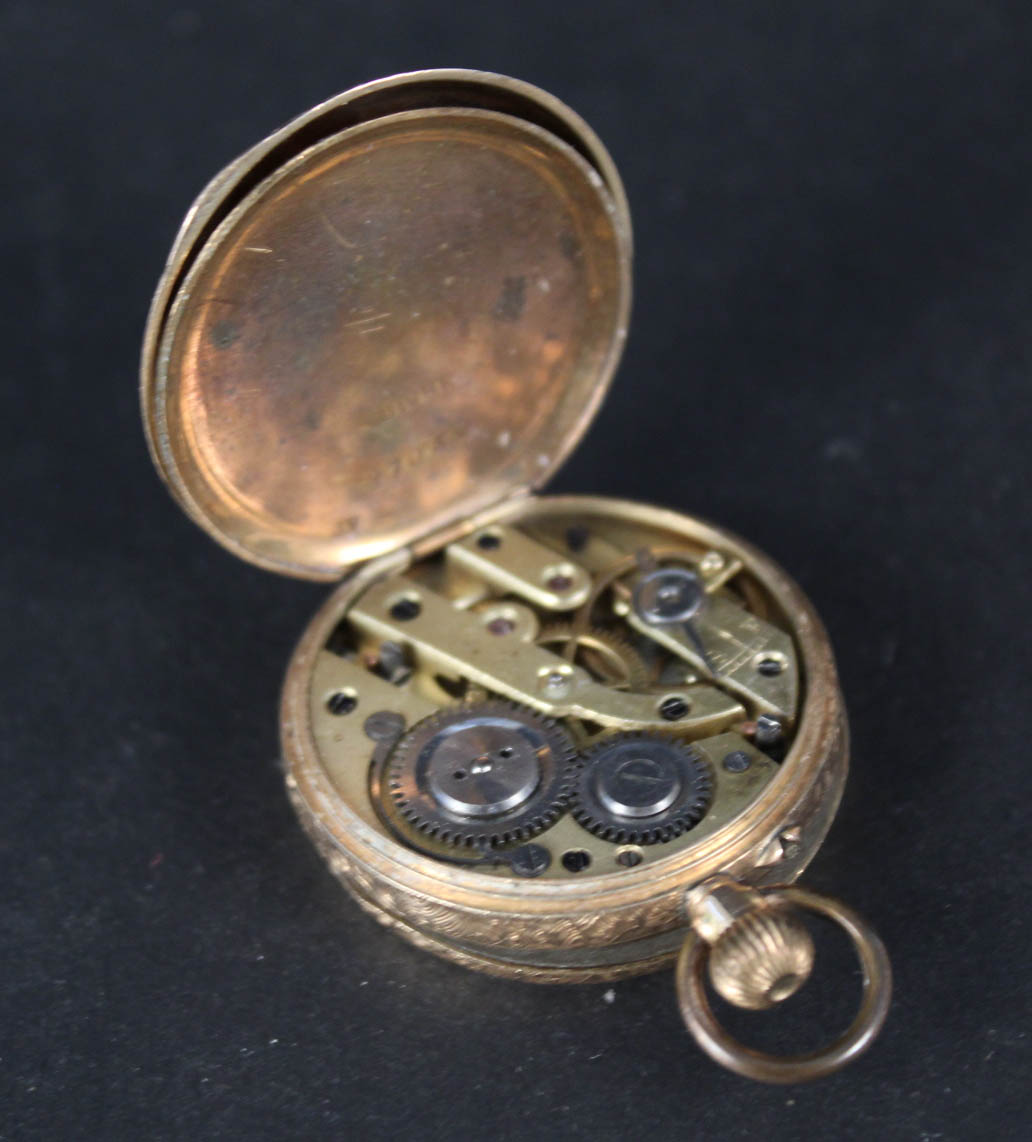 A continental 14ct gold lady's fob watch (as found) - Image 2 of 2