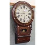 A 19th Century rosewood and mother of pearl drop dial clock