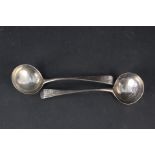 Two Georgian silver ladles bearing crests, hallmarked London 1788 and 1786,