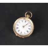 A continental 14ct gold lady's fob watch (as found)
